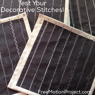 How to test decorative sewing machine stitches